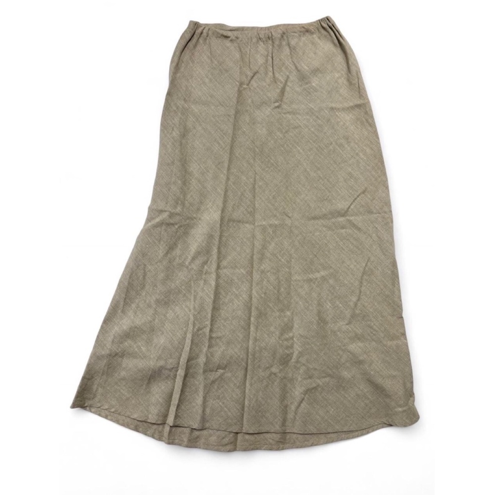 Minimalist Linen Beige Maxi Skirt